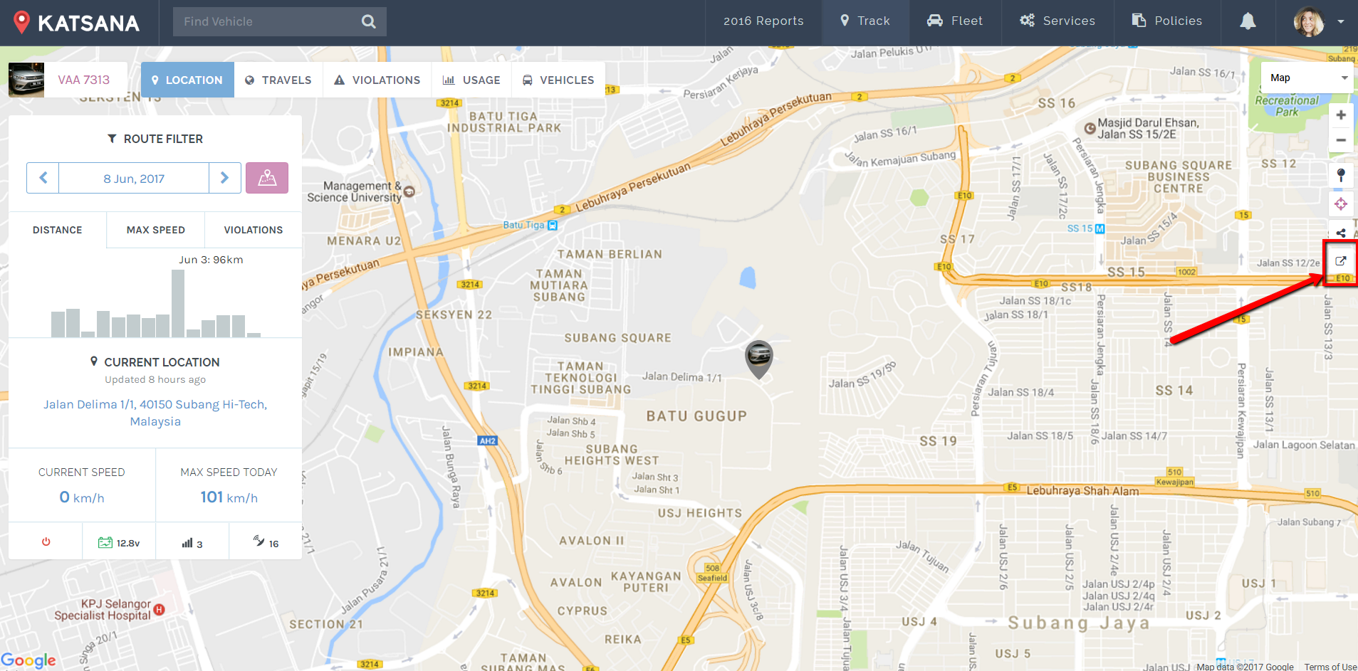 Click here to share your location to your friends and family using KATSANA