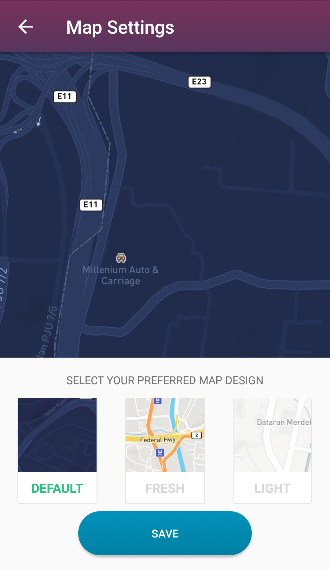Change your Katsana Android's Map theme