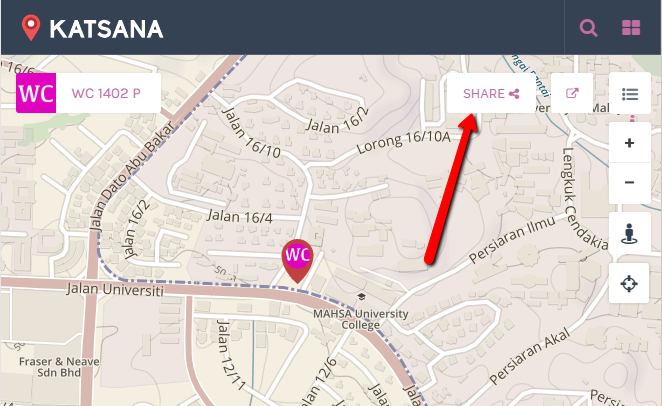 Share your vehicle's location with Katsana