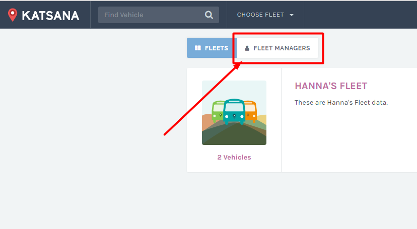 Click of Fleet manager